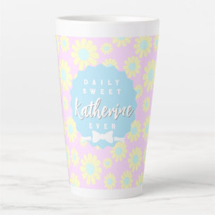 Tasse Latte Sweet Daisy Baby Pastel rose jaune bleu