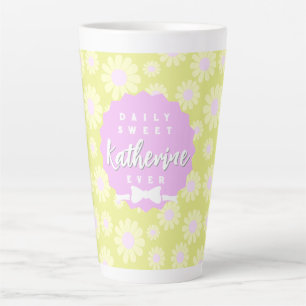 Tasse Latte Sweet Daisy Baby Pastel Vert Jaune Rose