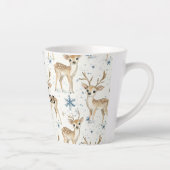 Tasse Latte Sweet Deer Blue Christmas Snowflakes (Droite)