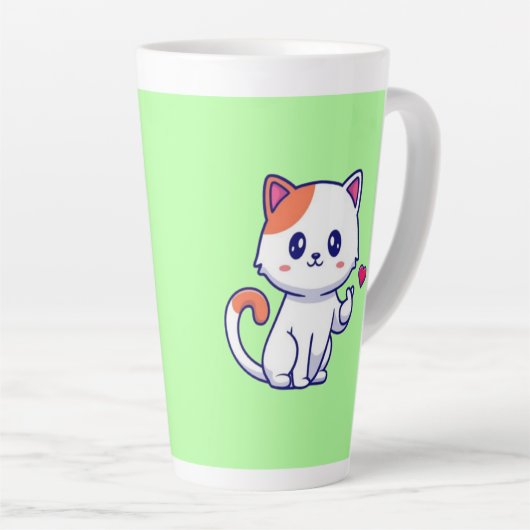 Tasse Latte Symbole de chat mignon en amour main-57577 (Angle droit)