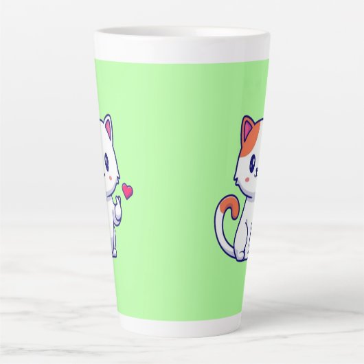 Tasse Latte Symbole de chat mignon en amour main-57577 (Devant)