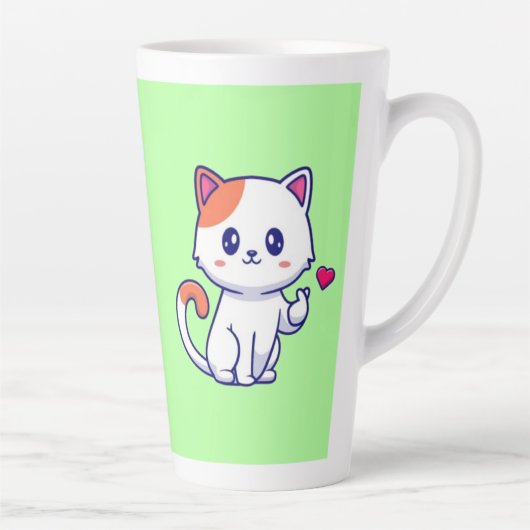 Tasse Latte Symbole de chat mignon en amour main-57577 (Droite)