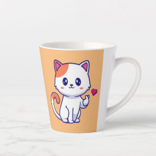 Tasse Latte Symbole de chat mignon en amour main-57577