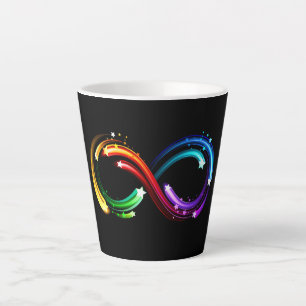 Tasse Latte Symbole de l'infini de comètes arc-en-ciel