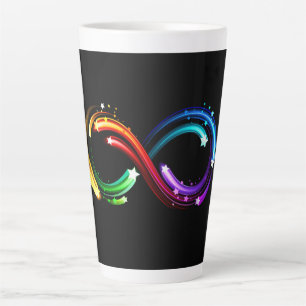 Tasse Latte Symbole de l'infini des comètes arc-en-ciel