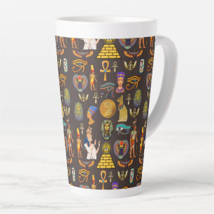 Tasse Latte Symbole de motif hiéroglyphique égyptien antique