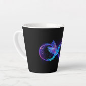 Tasse Latte Symbole de Neon Infinity par Glowing Hummingbird (Angle gauche)