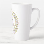 Tasse Latte Symbole de paix celtique or et blanc (Droite)