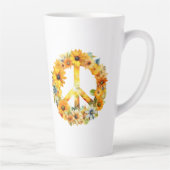 Tasse Latte SYMBOLE DE PAIX DE Tournesol Hippy (Droite)