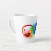 Tasse Latte Symbole d'infini avec plume arc-en-ciel (Angle gauche)