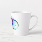 Tasse Latte Symbole d'infini avec plume arc-en-ciel (Droite)