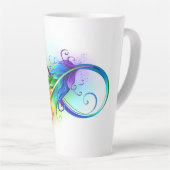 Tasse Latte Symbole d'infini avec plume arc-en-ciel (Angle droit)