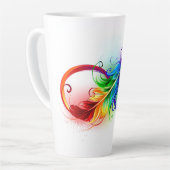 Tasse Latte Symbole d'infini avec plume arc-en-ciel (Angle gauche)