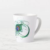 Tasse Latte Symbole d'infini avec plume de paon (Angle droit)