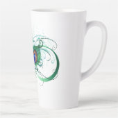 Tasse Latte Symbole d'infini avec plume de paon (Droite)