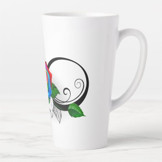 Tasse Latte Symbole d'infini avec Rose arc-en-ciel (Droite)
