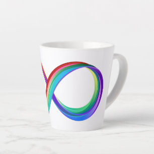 Tasse Latte Symbole d'infinité arc-en-ciel stratifié