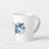 Tasse Latte Symbole infini de papillons Morpho bleus (Angle droit)