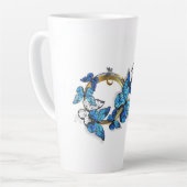 Tasse Latte Symbole infini de papillons Morpho bleus (Angle gauche)