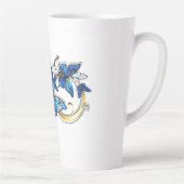 Tasse Latte Symbole infini de papillons Morpho bleus (Droite)