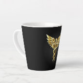Tasse Latte Symbole Polygonal Or Caduceus (Angle gauche)