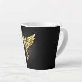 Tasse Latte Symbole Polygonal Or Caduceus (Angle droit)