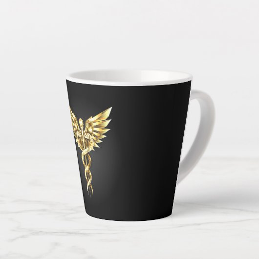 Tasse Latte Symbole Polygonal Or Caduceus (Angle droit)