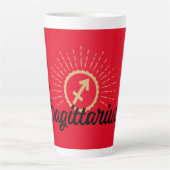 Tasse Latte Symbole Sagittarius Starburst Rouge (Devant)