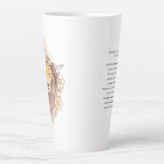 Tasse Latte SYMBOLE Zodiaque Léo Astrologie Aquarelle | Monogr (Devant)