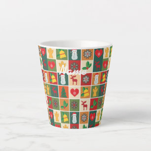 Tasse Latte Symboles de Noël Medley Art Thunder_Cove