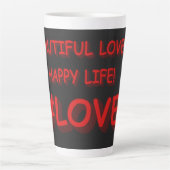 Tasse Latte Sympa Conception d'expression "BEAU AMOUR". Comman (Devant)