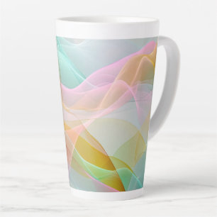 Tasse Latte Symphonie pastel de rubans flottants et légers