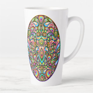 Tasse Latte T-Shirt Bio Enfant Design Psychedelique Oeuf de Pâ