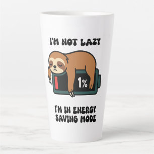 Tasse Latte T-Shirt Mode Énergie de Paresseux Endormi – Humeur