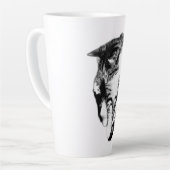 Tasse Latte Tabby Cat Monochrome Musique (Angle gauche)