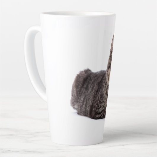 Tasse Latte Tabby Gris (Angle gauche)