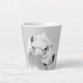 Tasse Latte Tableau Dogo Argentino - Art Chien original (Devant)