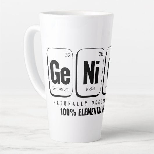 Tasse Latte Tableau périodique GENiUS - Conception scientifiqu (Angle gauche)