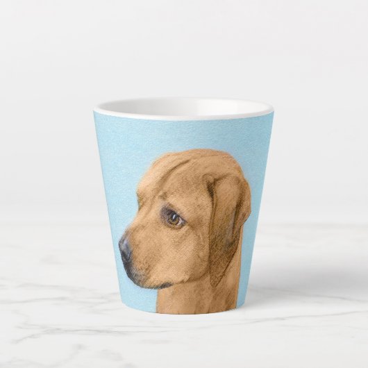 Tasse Latte Tableau Rhodesian Ridgeback - Art Chien original (Devant)