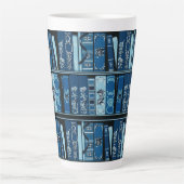 Tasse Latte Tablettes de livres bleus Livres Vintages (Devant)