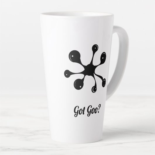 Tasse Latte Tache abstraite de goo noir moderne (Angle droit)