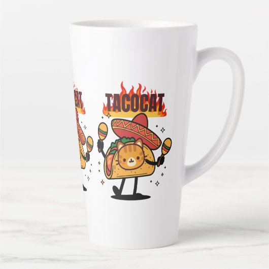 Tasse Latte Tacocat Spelled Backwards Is Tacocat (Droite)
