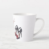 Tasse Latte Talons Hauts Fleur Rose Noir Rouge (Droite)
