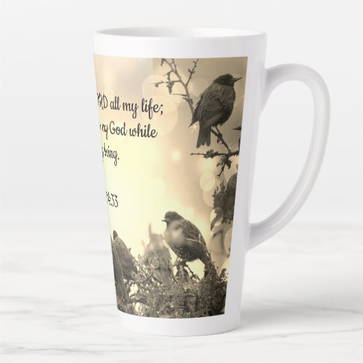 Tasse Latte Tangue tardive chrétienne avec versets bibliques (Droite)