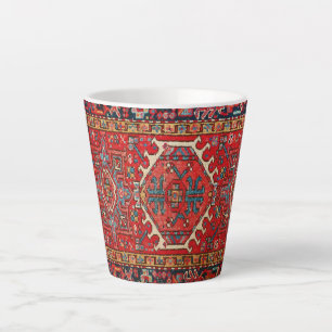 Tasse Latte Tapis Persan Antique Motif Artistique Vintage en D