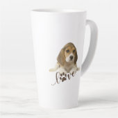 Tasse Latte Tapisserie beagle Faux Canvas Imprimer Acrylique T (Angle droit)