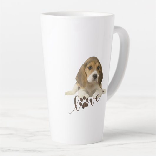 Tasse Latte Tapisserie beagle Faux Canvas Imprimer Acrylique T (Angle droit)