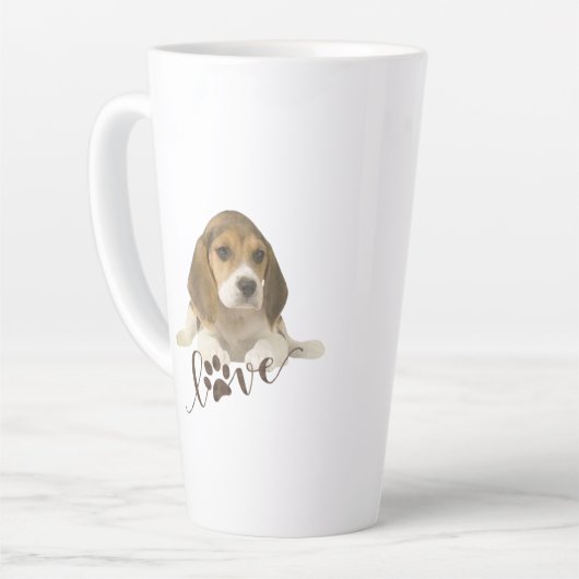 Tasse Latte Tapisserie beagle Faux Canvas Imprimer Acrylique T (Angle gauche)