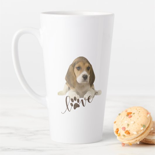Tasse Latte Tapisserie beagle Faux Canvas Imprimer Acrylique T (En situation)