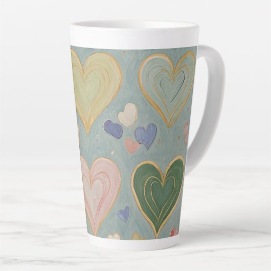 Tasse Latte Tapisserie Pastel Heart (Angle droit)